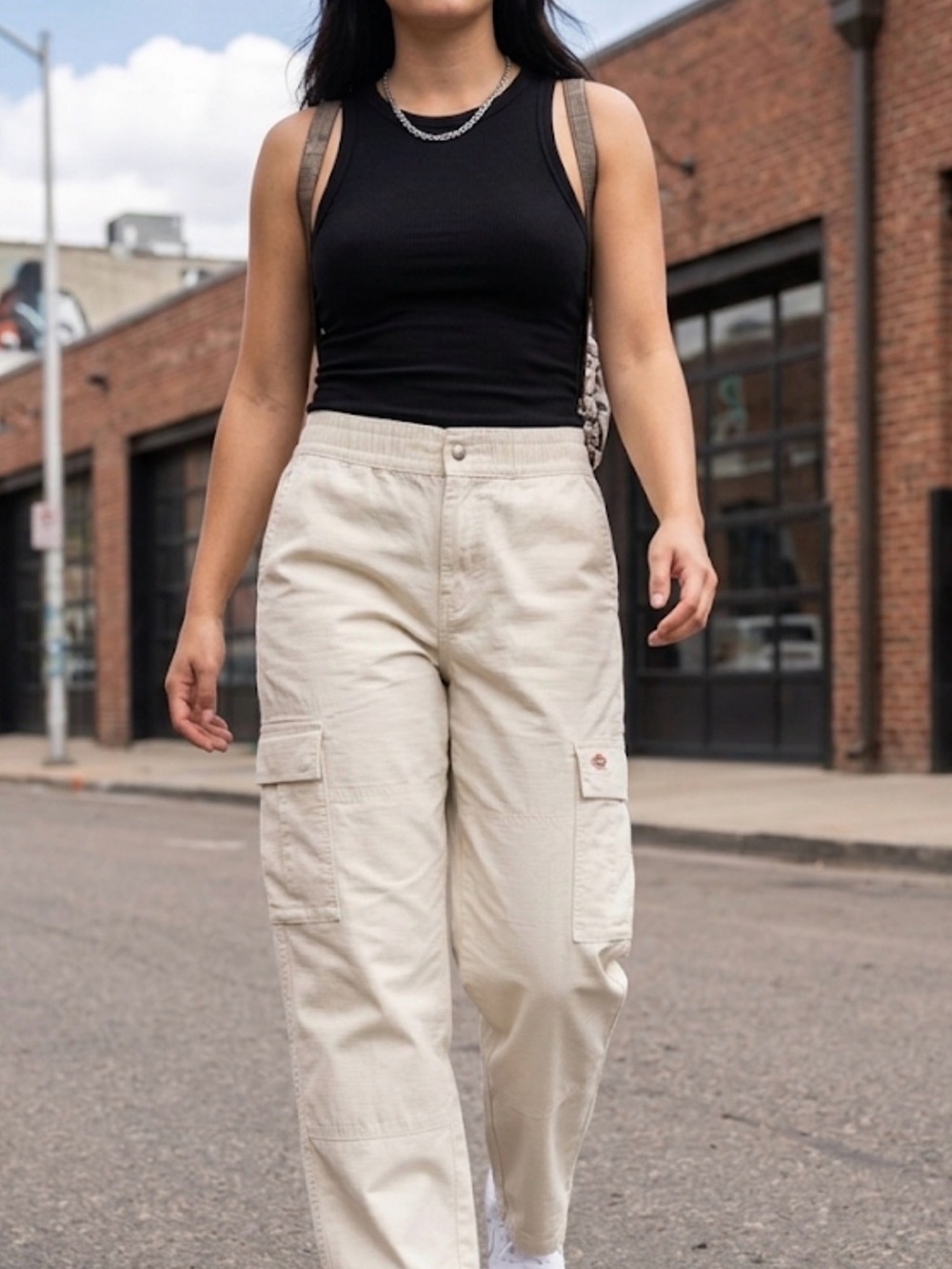 Dickies Hooper Cargo Update Pants Ecru Off-White Ripstop Utility Size S NWT - Picture 9 of 9